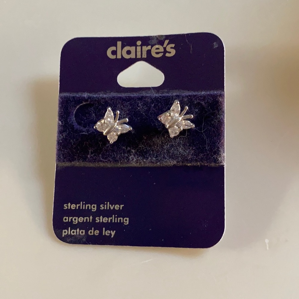 Silver Butterfly Earings